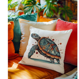 Indigo Mosaic Sea Turtle Kudde