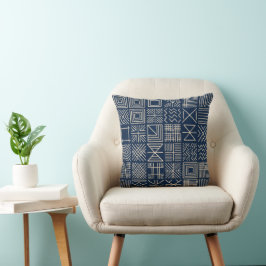 Indigo Mudcloth | Konsthantverk Vävd Dekoration Kudde