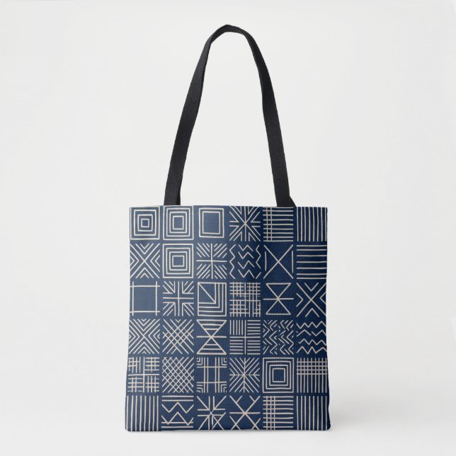 Indigo Mudcloth | Konsthantverkstextil Tygkasse (Framsida)