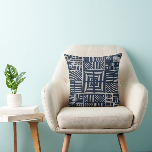 Indigo Mudcloth | Symmetri Kudde (Stol)