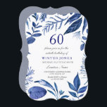 Indigo Navy Blue Löv Blommigt 60 Birthday Inbjudan<br><div class="desc">Indigo Navy Blue Löv Blommigt 60 Birthday Inbjudan Se matchande samling i Niche and nest Store</div>
