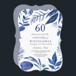 Indigo Navy Blue Löv Blommigt 60 Birthday Inbjudan<br><div class="desc">Indigo Navy Blue Löv Blommigt 60 Birthday Inbjudan Se matchande samling i Niche and nest Store</div>