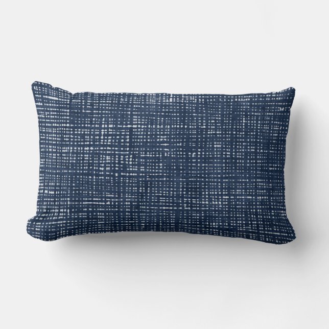 Indigo Navy Blue Lumbar Pillow Lumbarkudde (Framsida)