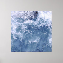 Indigo Ocean Foaming Sea Vatten Canvastryck