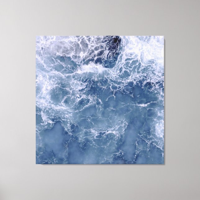 Indigo Ocean Foaming Sea Vatten Canvastryck (Framsida)