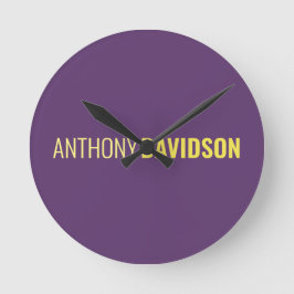 Indigo och Gult av minimal Professionell för Elega Rund Klocka