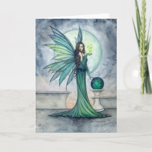 Indigo och Jade Fairy Fantasy Art Blank Kort