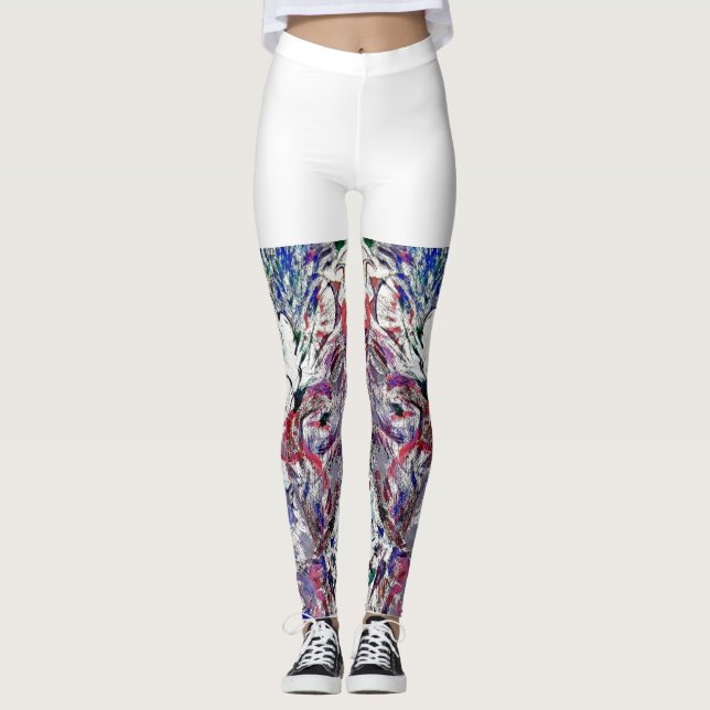 Indigo och White Leggings (Framsida)