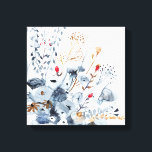 Indigo & Ochre - Vattenfärgsblommor Canvastryck<br><div class="desc">Indigo & Ochre II av Victoria Borges. Har vattenfärgblommor i olika blå toner med accent färg.</div>