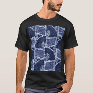 Indigo Patchwork: Textured Checkance Elegance T Shirt
