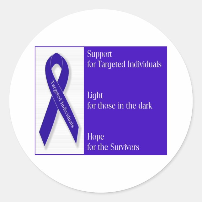 Indigo Ribbon Runt Klistermärke (Framsida)