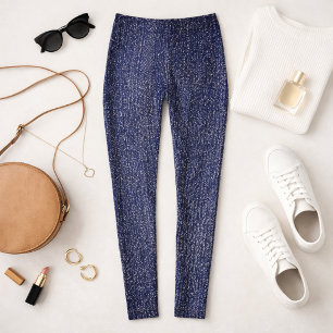 Indigo Rinse Falska Denim Leggings