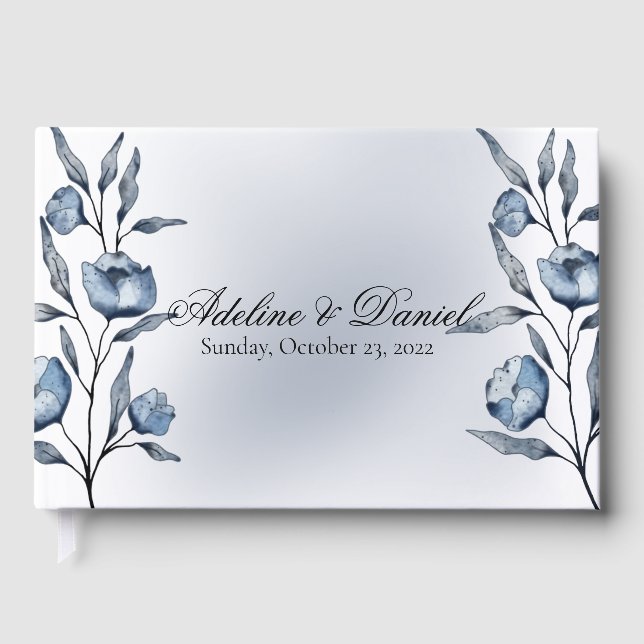 Indigo Romance Bröllopsgästbok Gästböcker (Framsida)