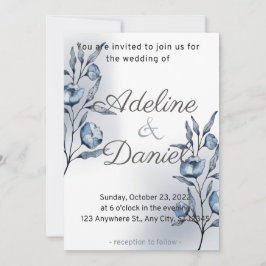 Indigo Romance Wedding Invitations Inbjudningar