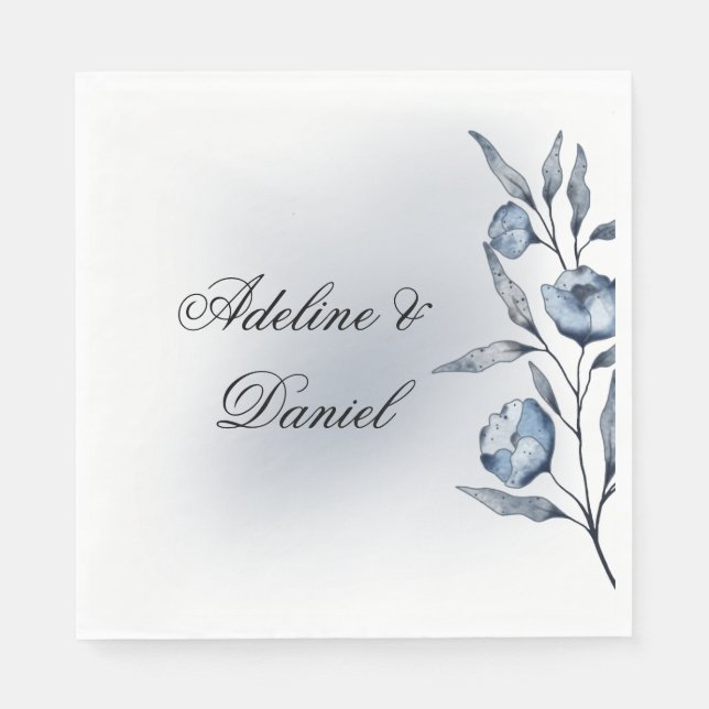 Indigo Romance Wedding Reception Napkins Pappersservett (Framsidan)