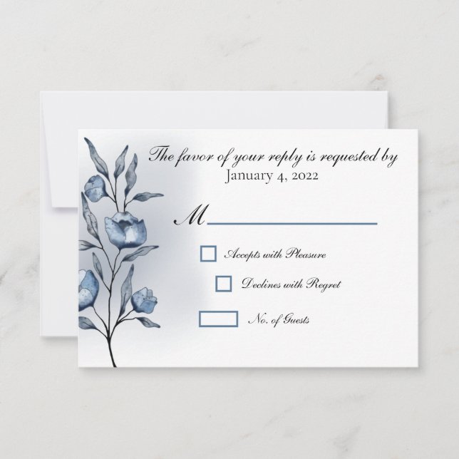 Indigo Romance Wedding Response Cards OSA Kort (Framsida)