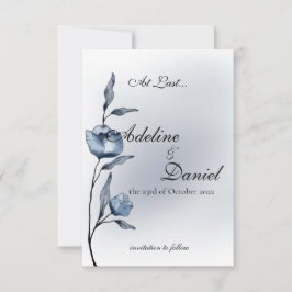 Indigo Romance Wedding Save the Date Cards Spara Datumet