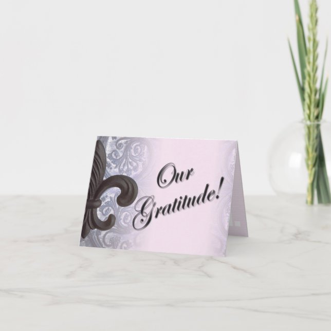 indigo/ros "järnfleur de lis" tackkort (Framsida)