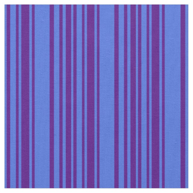 Indigo & Royal Blue Färgad stripe/Linjerad Mönster Tyg (Närbild)