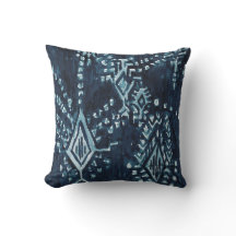 Indigo Satellite Ikat Tribal Watercolor