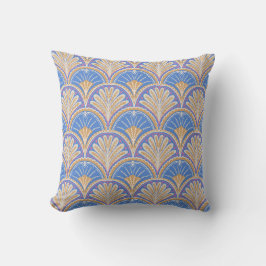 Indigo Scallop Petal Throw Pillow | One Owl Artist Kudde