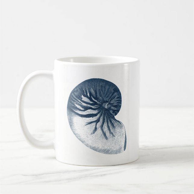 Indigo Shark Öga Seashell Kaffemugg (Vänster)