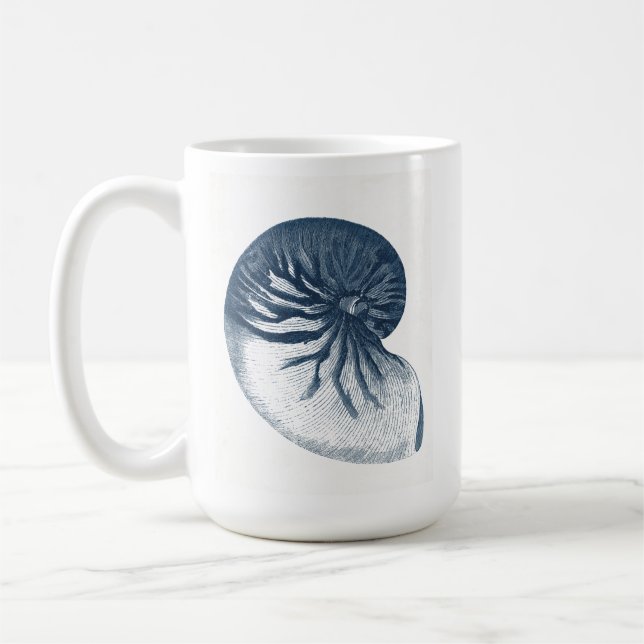 Indigo Shark Öga Seashell Kaffemugg (Vänster)