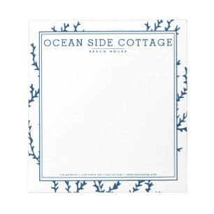 Indigo Sjögräs, Elegant Nautical Beach House Sti Anteckningsblock