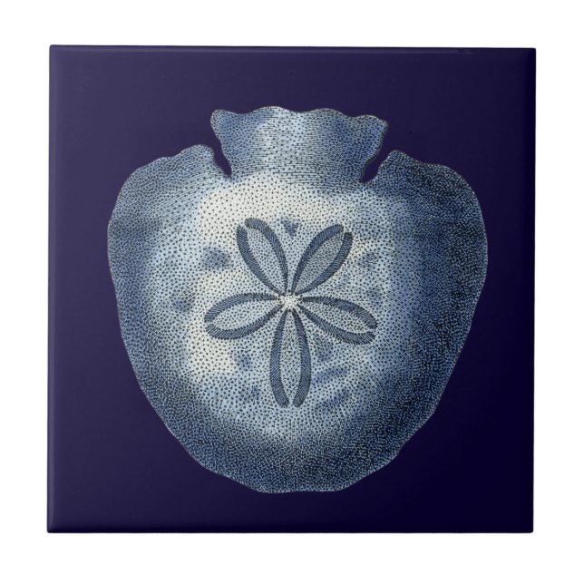 Indigo Snäckor III Kakelplatta (Framsidan)