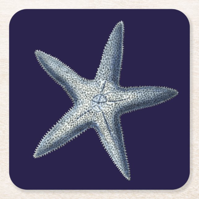 Indigo Snäckor IV Underlägg Papper Kvadrat (Framsidan)