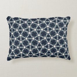 Indigo Snowflower Lattice Prydnadskudde