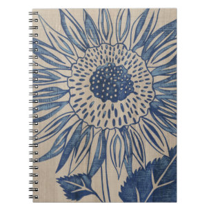 Indigo Solros Anteckningsbok Med Spiral