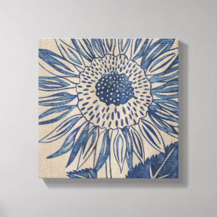 Indigo Solros Canvastryck