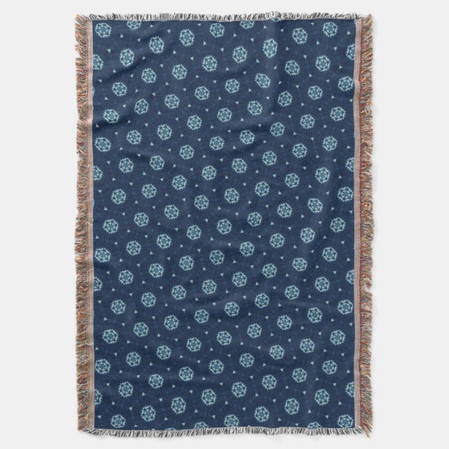 Indigo Spirit: Boho African Geometry Filt (Framsidan Vertikal)