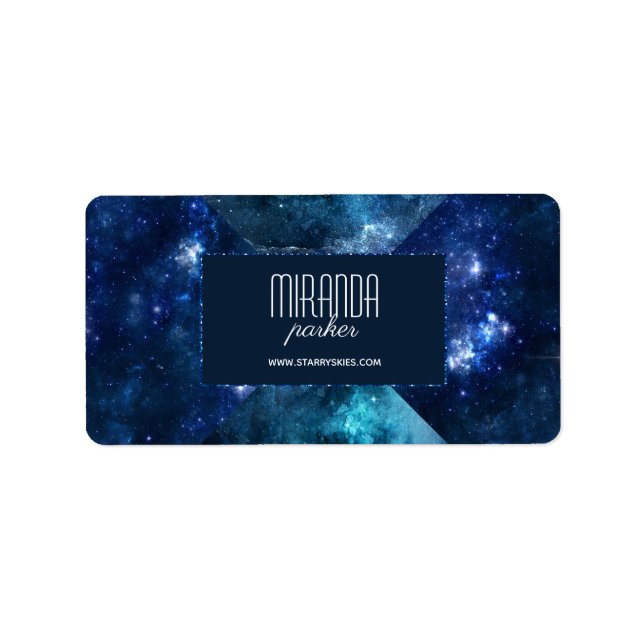 Indigo Starfield Star Galaxy Address Label Adressetikett (Framsidan)