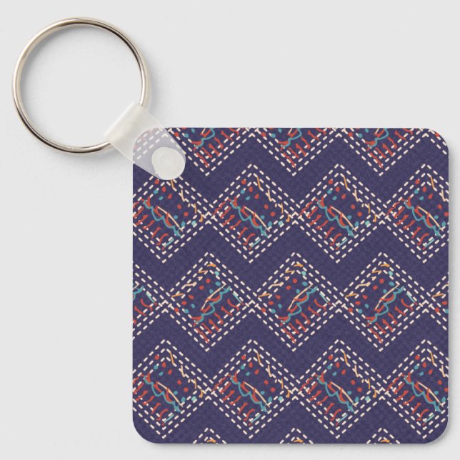 Indigo stygnade diamanter nyckelring (Framsida)