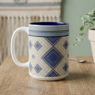 Indigo symmetri Två-Tonad mugg