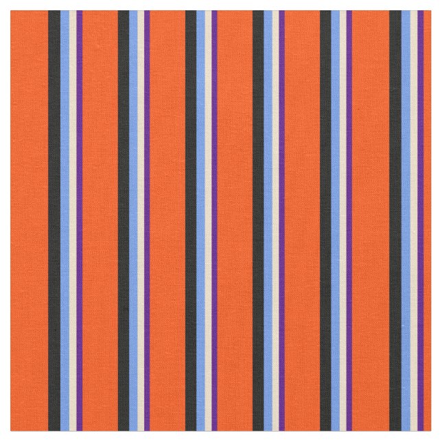Indigo, Tan, Cornblomma Blue, Black and Red Tyg (Närbild)