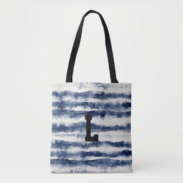 Indigo Tie Dye Monogram Canvas Väskan Tygkasse (Framsida)
