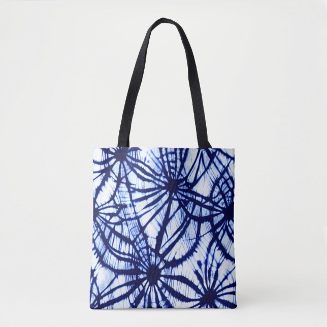 Indigo Tie Dye Tote Bag Tygkasse (Framsida)