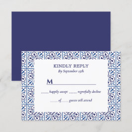 Indigo Tile Mediterranean bröllop Inbjudningar