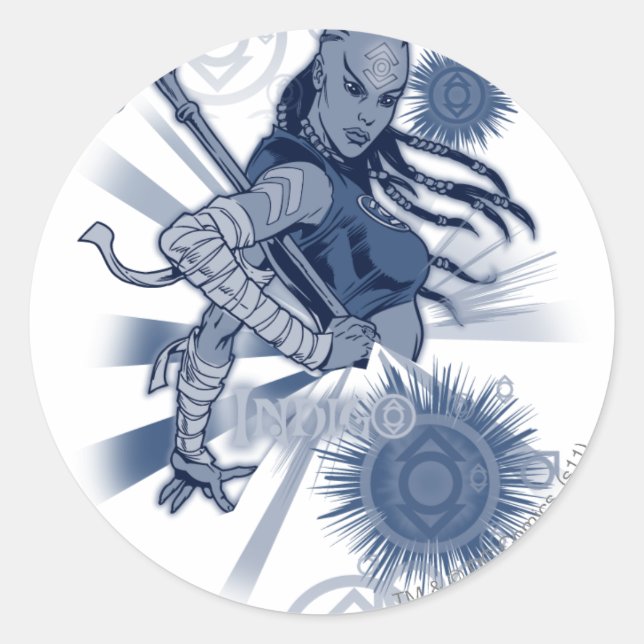 Indigo Tribe 10 Runt Klistermärke (Framsida)