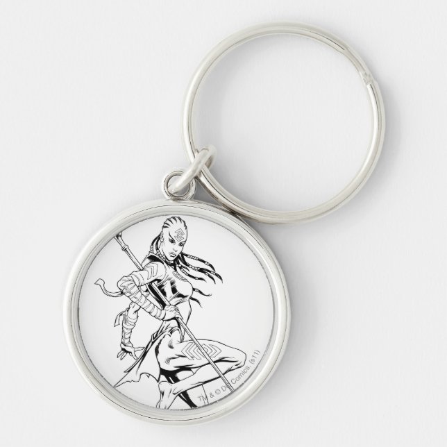 Indigo Tribe 3 Rund Silverfärgad Nyckelring (Framsidan)