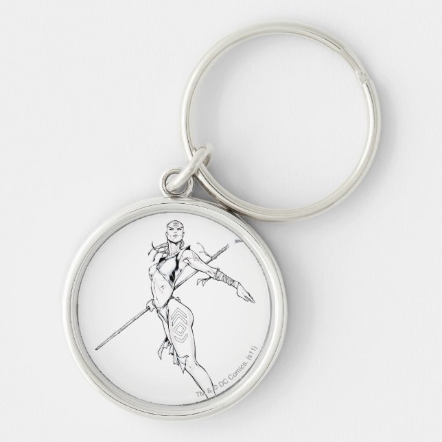 Indigo Tribe 8 Rund Silverfärgad Nyckelring (Framsidan)