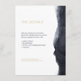 Indigo vattencolor modern enkel bröllop-riktning tilläggskort