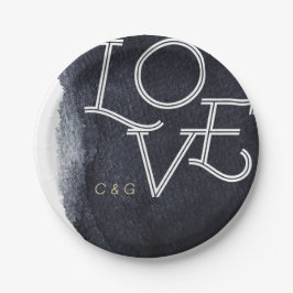 Indigo vattenfärgsmodern enkel enkel kärlek bröllo