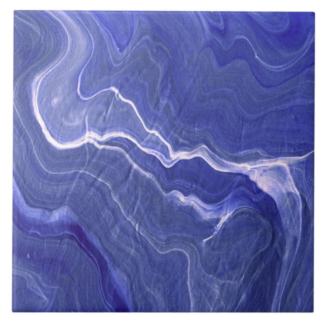 Indigo Violet Agate Marble Abstraction Kakelplatta (Framsidan)