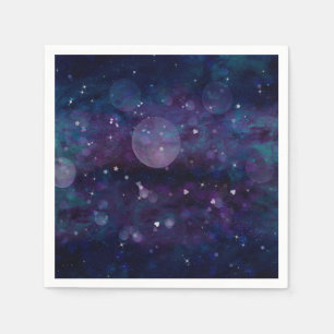 Indigo Violett Pretty Sparkle Ljus Hjärtan & Stjär Pappersservett