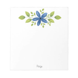Indigo Watercolor Blommigt Swag 2 Anteckningsblock