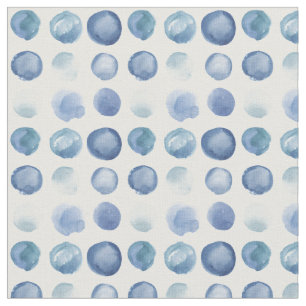 Indigo Watercolor Circles Fabric av Margaret Juul Tyg